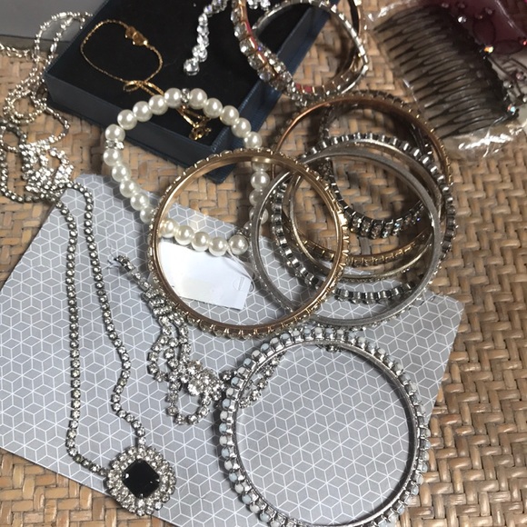Jewelry - Rhinestone jewelry lot necklaces earrings bangles